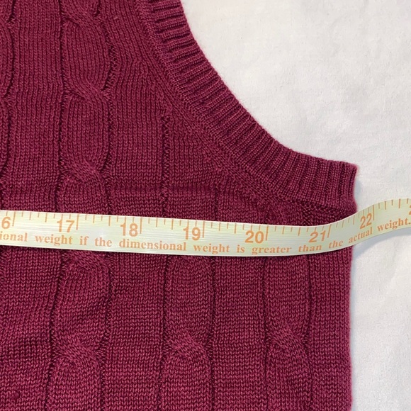 Club Room Men's V-Neck Sweater Vest - Burgundy - Picture 5 of 6